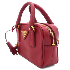 Saffiano Lux Micro Top Handle Crossbody Fuoco