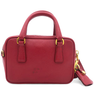 Saffiano Lux Micro Top Handle Crossbody Fuoco
