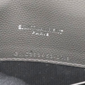 Grain De Poudre Matelasse Chevron Monogram Envelope Chain Wallet Dark Grey