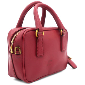 Saffiano Lux Micro Top Handle Crossbody Fuoco