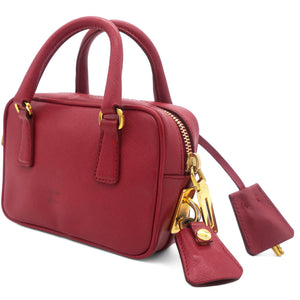 Saffiano Lux Micro Top Handle Crossbody Fuoco