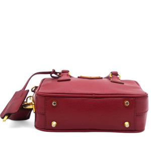Saffiano Lux Micro Top Handle Crossbody Fuoco