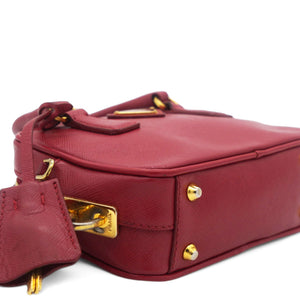 Saffiano Lux Micro Top Handle Crossbody Fuoco