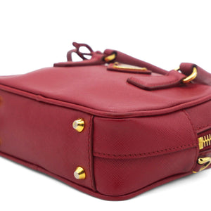 Saffiano Lux Micro Top Handle Crossbody Fuoco