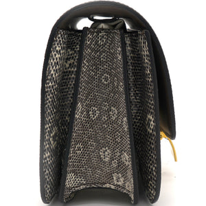 Small Lizard Medium Classic Box Flap Bag Natural