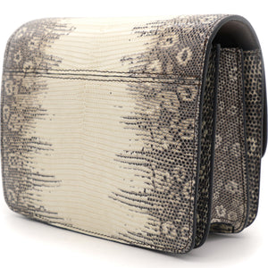 Small Lizard Medium Classic Box Flap Bag Natural