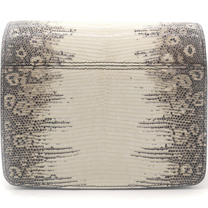 Small Lizard Medium Classic Box Flap Bag Natural