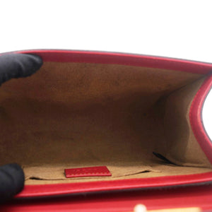 Red/Pink Leather and GG Supreme Monogram Canvas Small Padlock Shoulder Bag