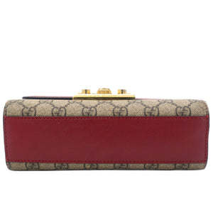 Red/Pink Leather and GG Supreme Monogram Canvas Small Padlock Shoulder Bag