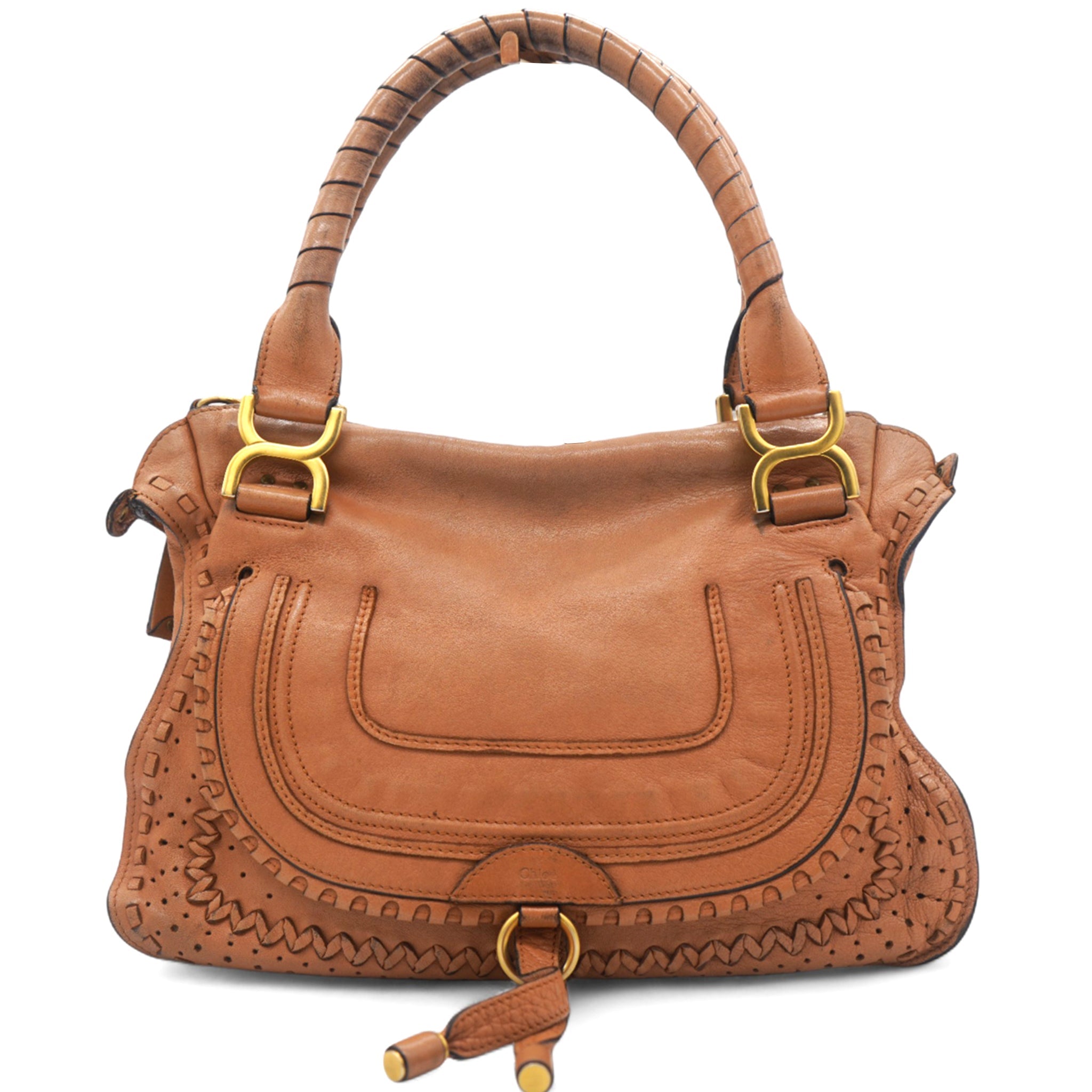 Brown Leather Small Marcie Satchel
