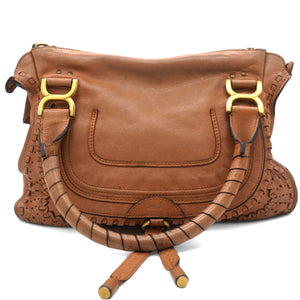 Brown Leather Small Marcie Satchel