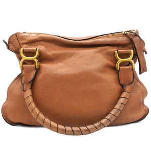 Brown Leather Small Marcie Satchel