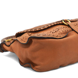 Brown Leather Small Marcie Satchel