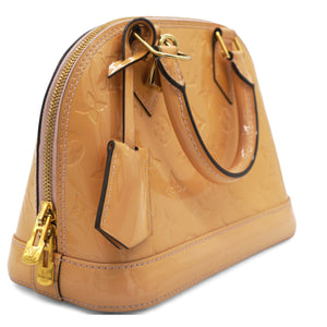 Rose Velours Monogram Vernis Alma BB Bag