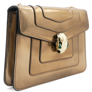 Metallic Calfskin Serpenti Forever Crossbody Bag Bronze
