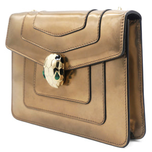 Metallic Calfskin Serpenti Forever Crossbody Bag Bronze