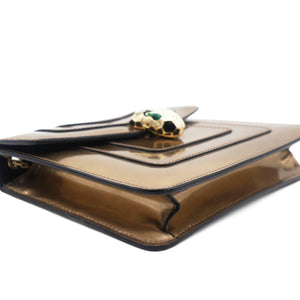 Metallic Calfskin Serpenti Forever Crossbody Bag Bronze
