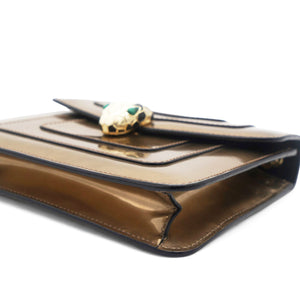 Metallic Calfskin Serpenti Forever Crossbody Bag Bronze