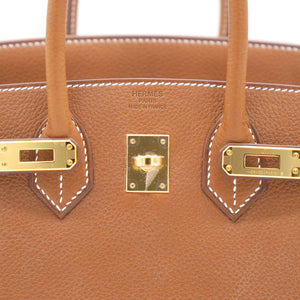 Gold Barenia Faubourg Birkin 25 Bag