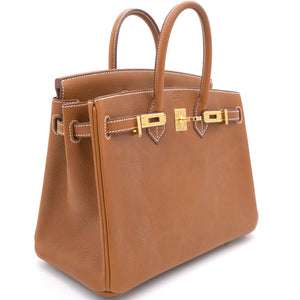 Gold Barenia Faubourg Birkin 25 Bag