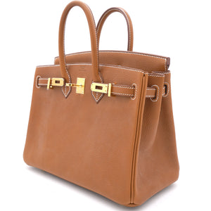 Gold Barenia Faubourg Birkin 25 Bag