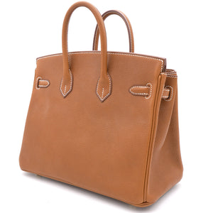 Gold Barenia Faubourg Birkin 25 Bag