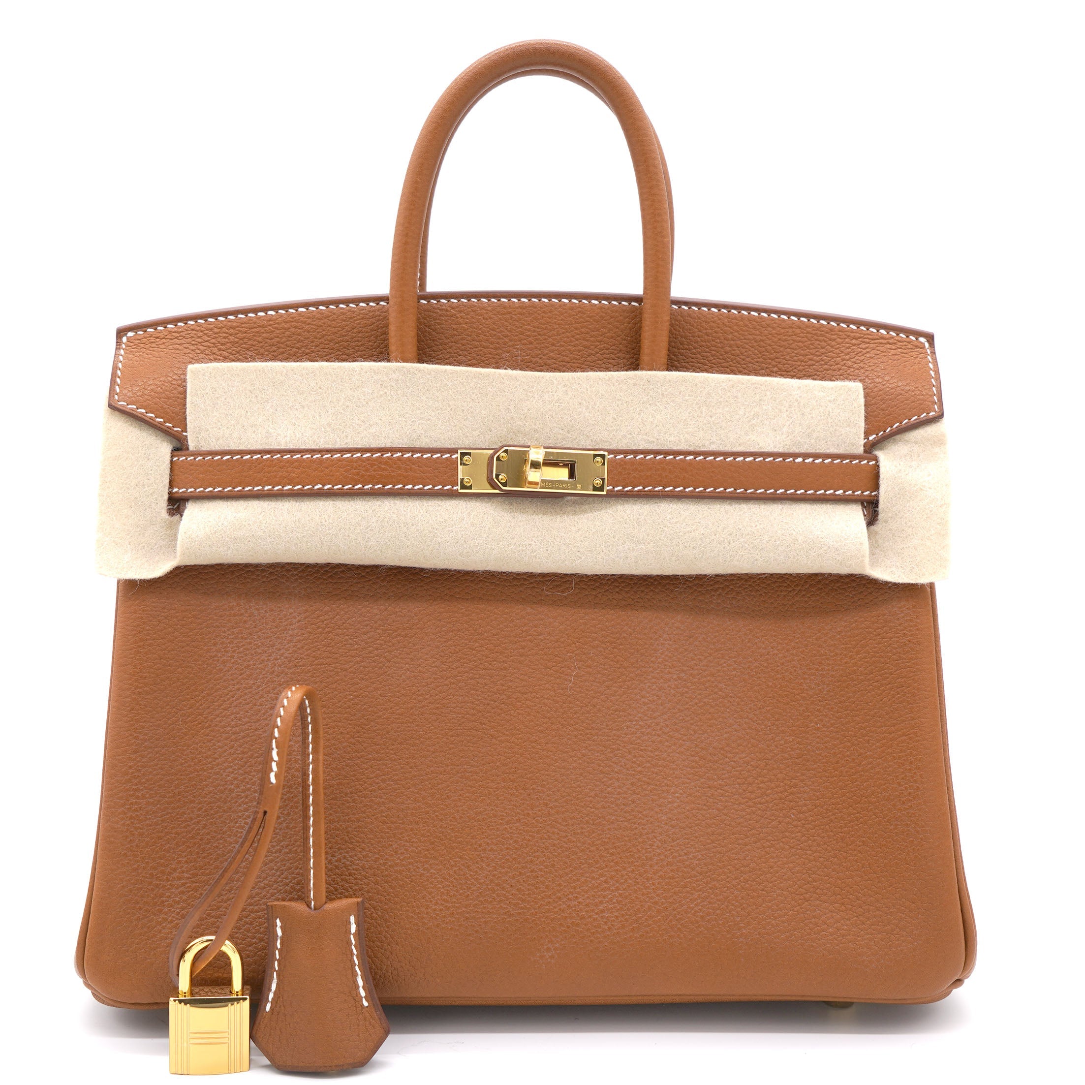 Gold Barenia Faubourg Birkin 25 Bag