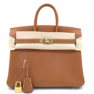 Gold Barenia Faubourg Birkin 25 Bag