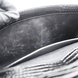 Embossed Calfskin Manhattan Shoulder Bag Black