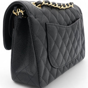 Caviar Quilted Small Double Flap Black
