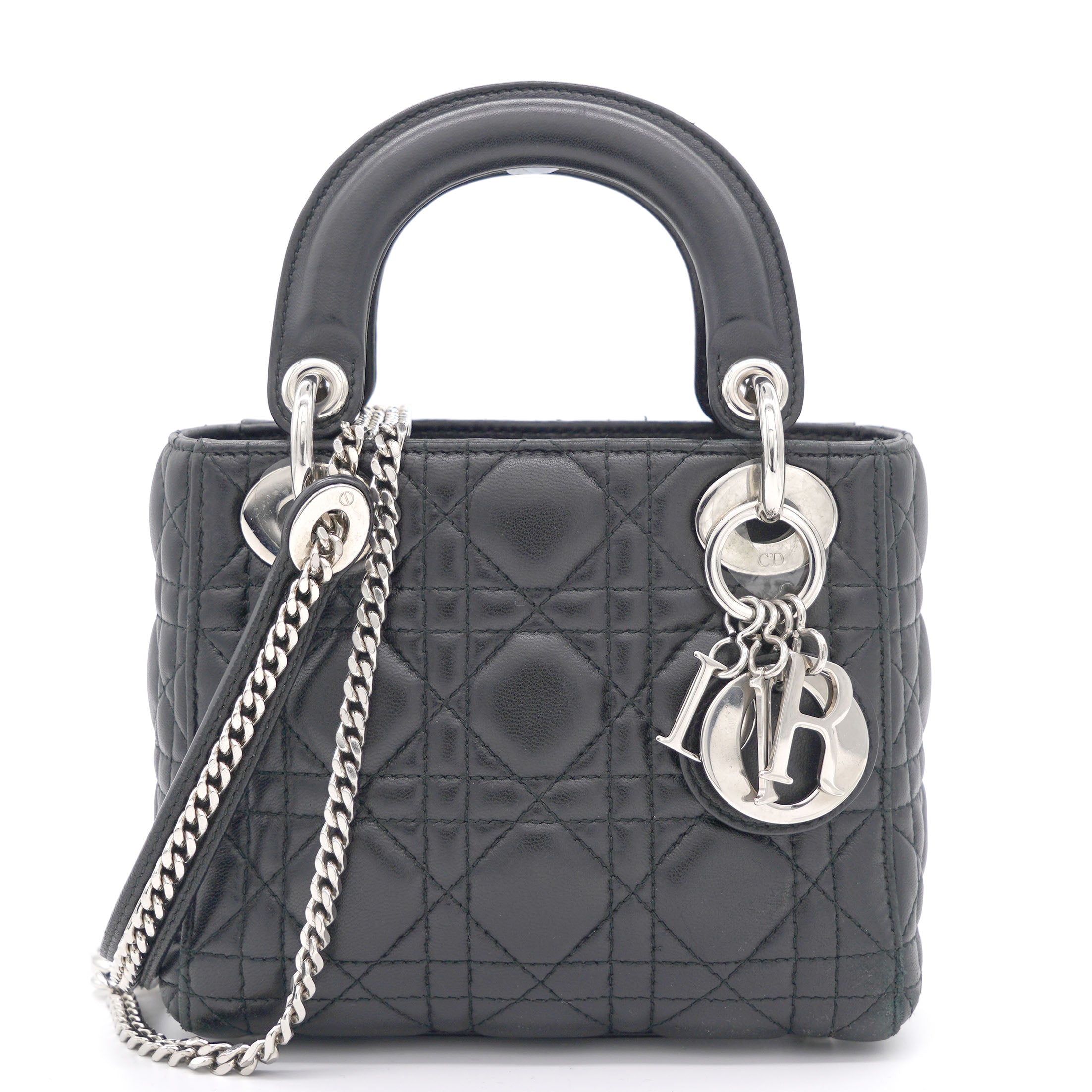 Lambskin Cannage Mini Lady Dior Black