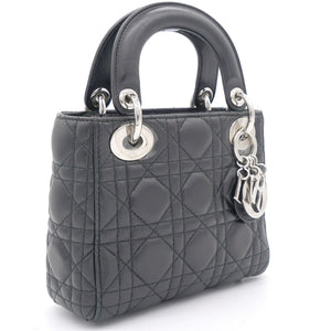 Lambskin Cannage Mini Lady Dior Black