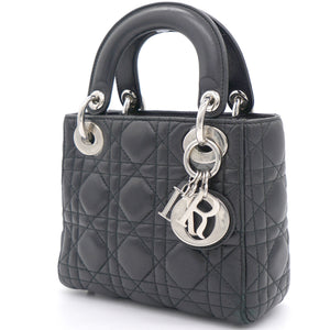 Lambskin Cannage Mini Lady Dior Black