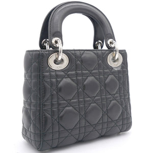 Lambskin Cannage Mini Lady Dior Black