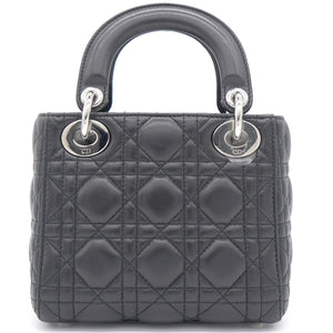 Lambskin Cannage Mini Lady Dior Black