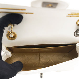 Lambskin Quilted Mini Coco Clips Flap White