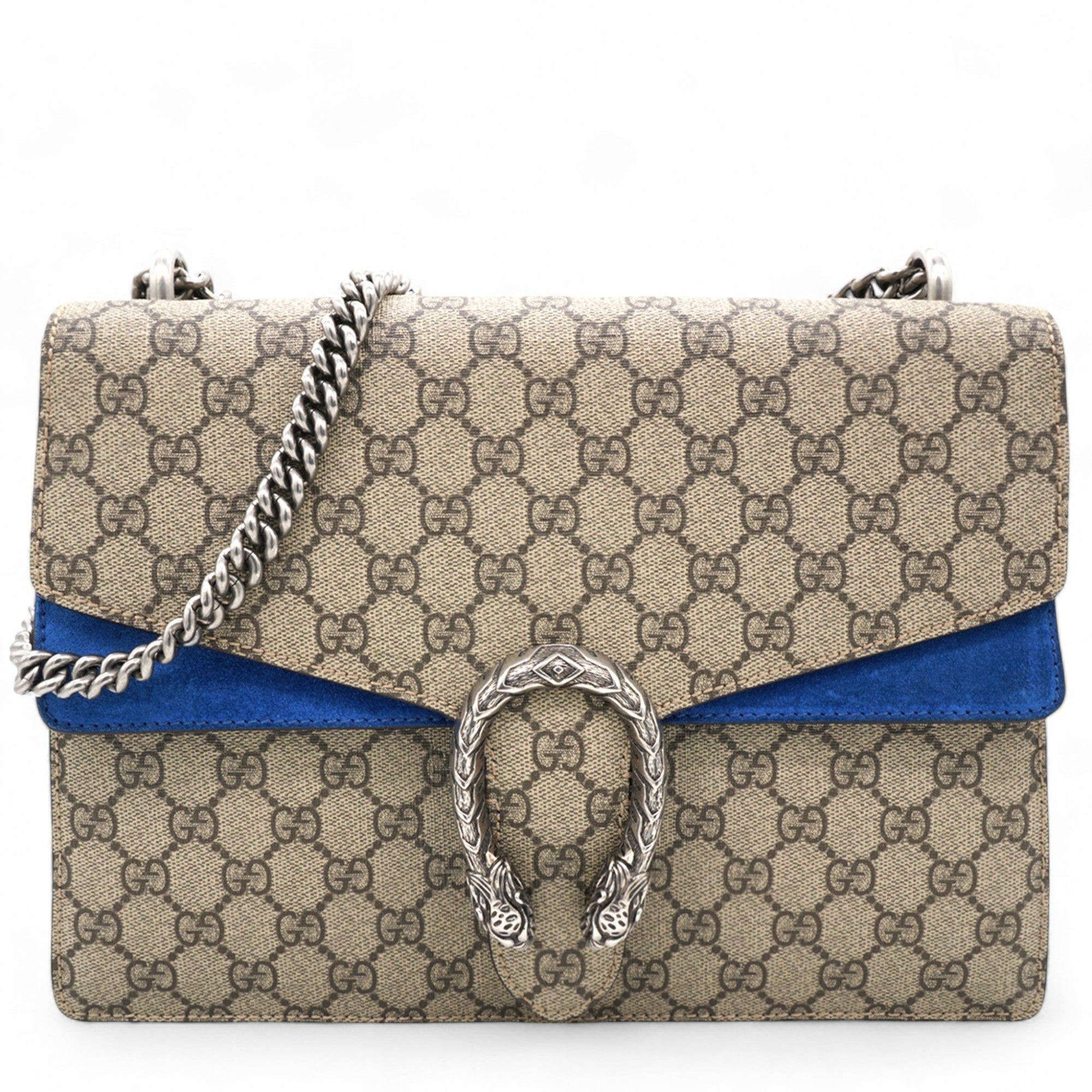 GG Supreme Monogram Large Dionysus Shoulder Bag Blue