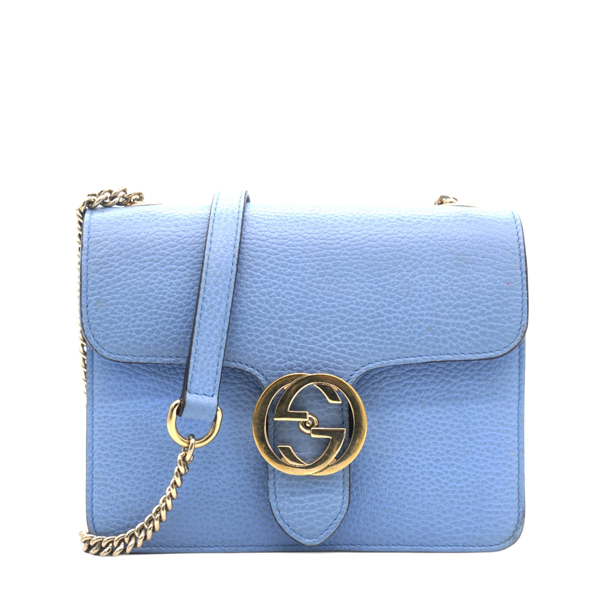 Blue Small Dollar Interlocking G Crossbody
