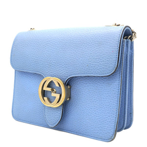Blue Small Dollar Interlocking G Crossbody