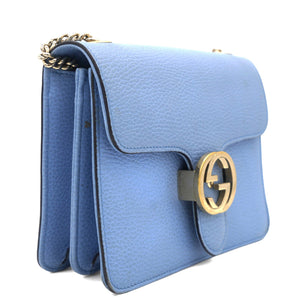 Blue Small Dollar Interlocking G Crossbody