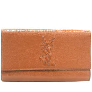 Beige Patent Leather Belle De Jour Clutch