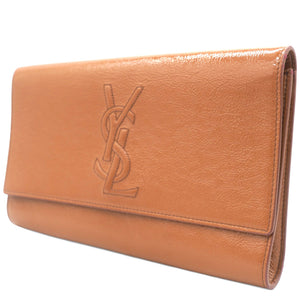 Beige Patent Leather Belle De Jour Clutch