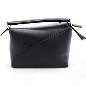 Black Leather Mini Puzzle Shoulder Bag