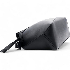 Black Leather Mini Puzzle Shoulder Bag