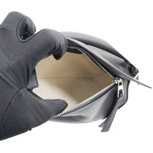 Black Leather Mini Puzzle Shoulder Bag