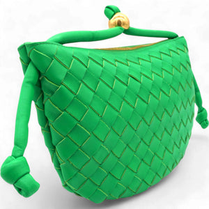 Nappa Intrecciato Small Turn Pouch Green