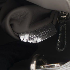 Metallic Snakeskin Mini Lady Dior Silver