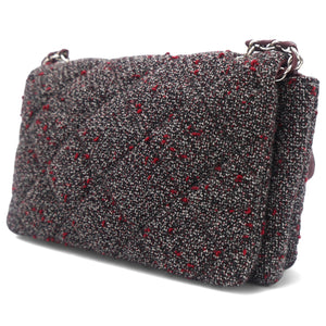 Tweed Quilted Gelly Bag Burgundy Multicolor
