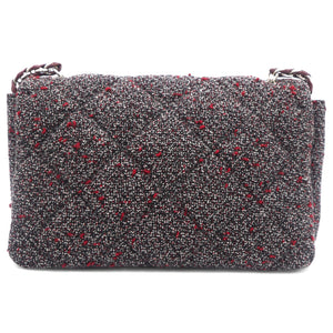 Tweed Quilted Gelly Bag Burgundy Multicolor