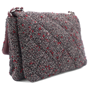 Tweed Quilted Gelly Bag Burgundy Multicolor